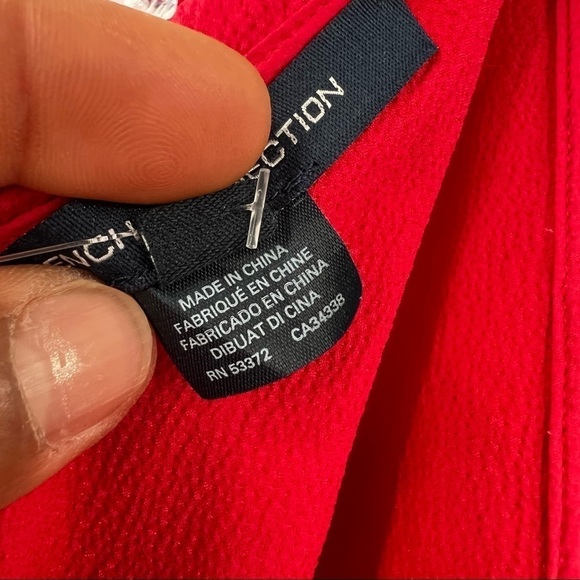 French Connection maudi drape red wrap cold shoulder dress - Picture 9 of 13